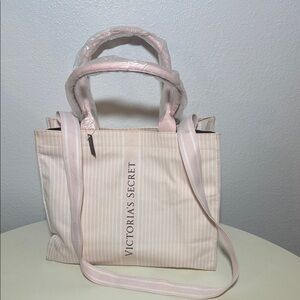 Victoria's Secret Soft Pink Striped Tote